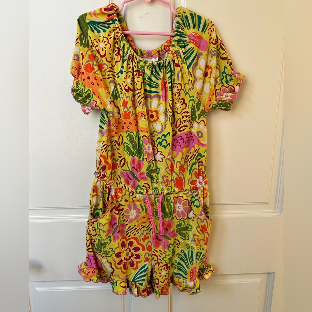 Boden Girls Multicolor Tropical Print Romper